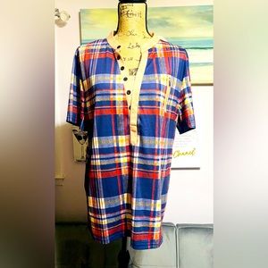 Men's Fitted Tee Henley Shirt Tee Graphic Plaid Printed Henley Casual Shirt